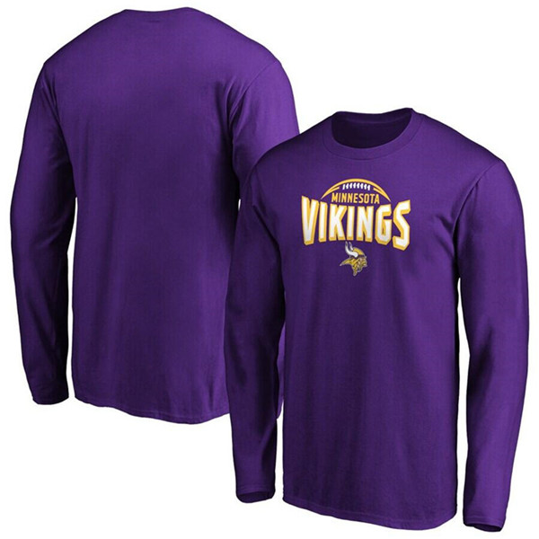 Men's Minnesota Vikings Purple Clamp Down Long Sleeve T-Shirt